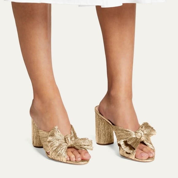 Loeffler Randall Penny Heels in Gold Sz 7 - Picture 1 of 1